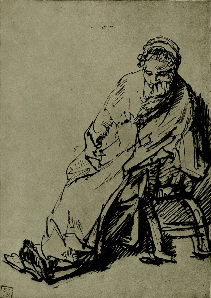 An illustration from Rembrandt handzeichnungen, 1919, leaf 39