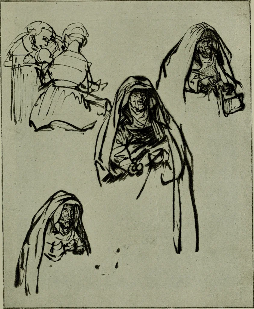 An illustration from Rembrandt handzeichnungen, 1919, leaf 42