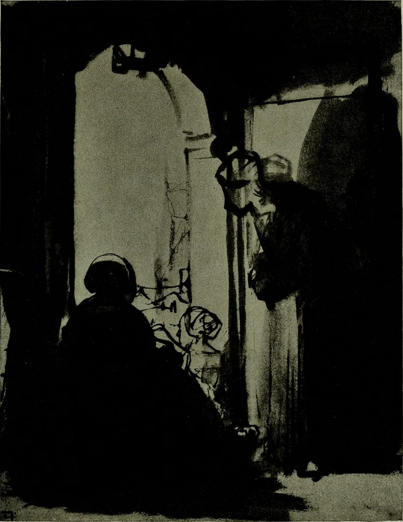 An illustration from Rembrandt handzeichnungen, 1919, leaf 44