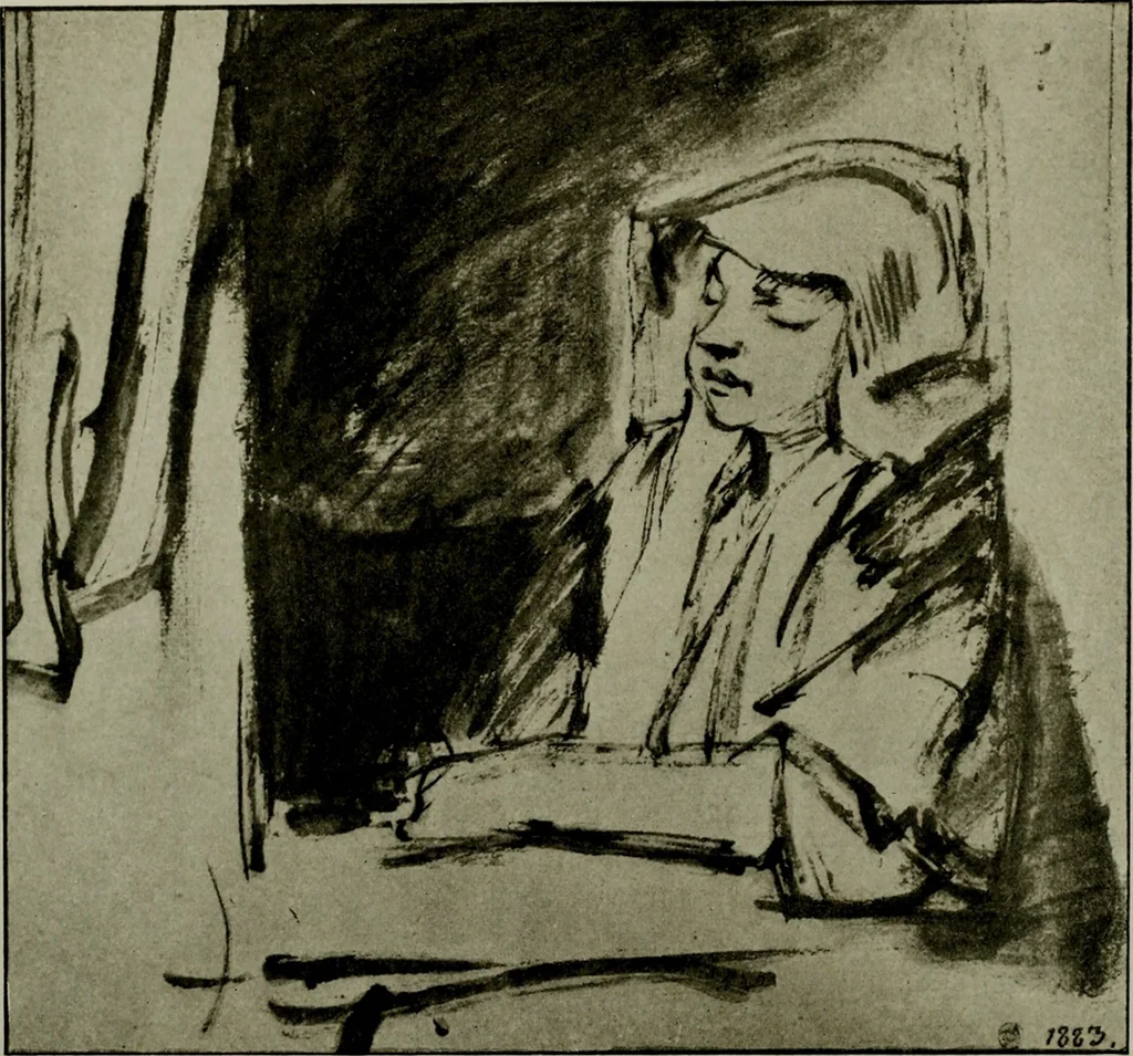 An illustration from Rembrandt handzeichnungen, 1919, leaf 47