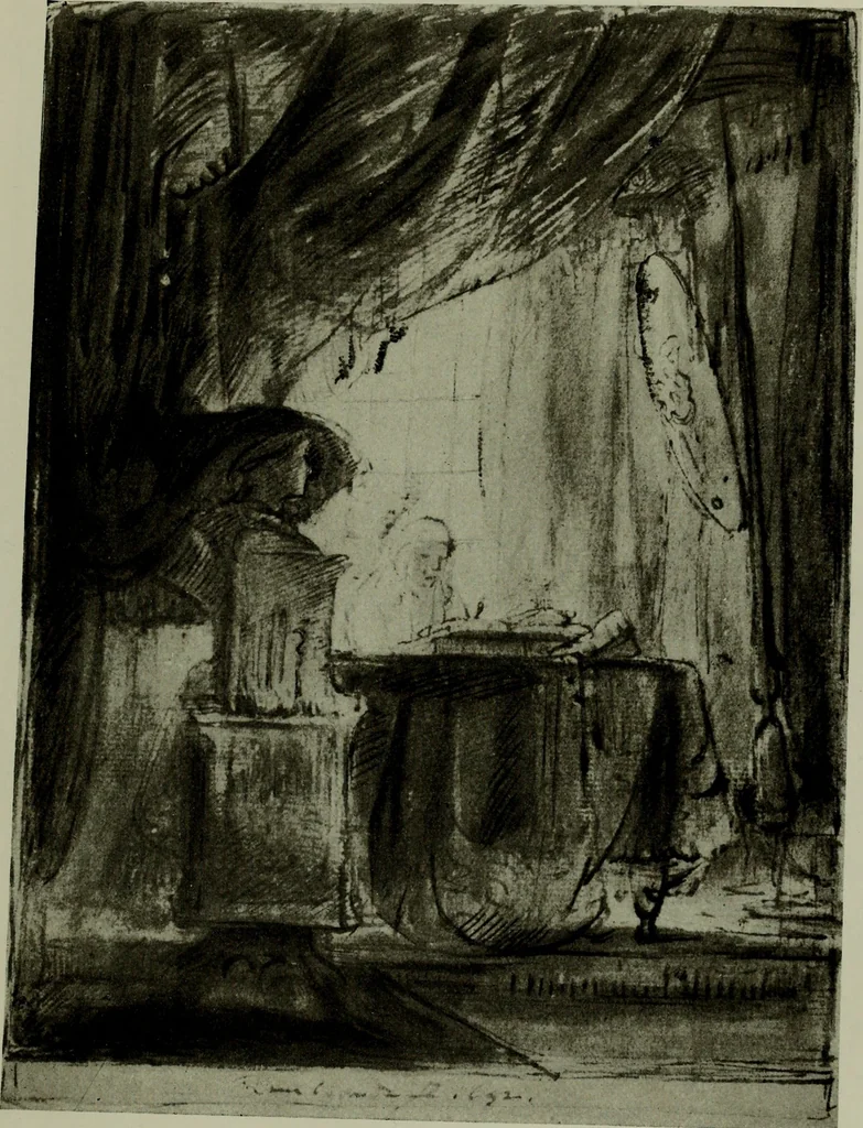 An illustration from Rembrandt handzeichnungen, 1919, leaf 76