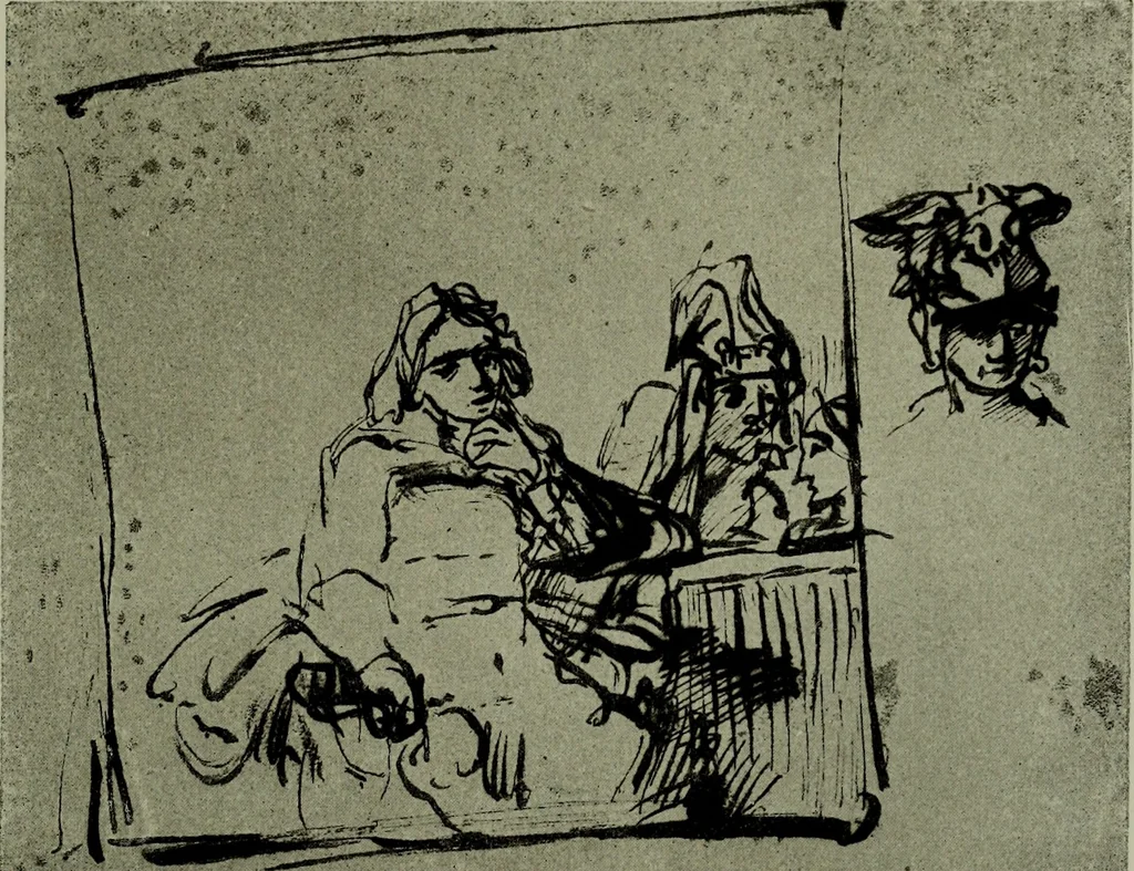 An illustration from Rembrandt handzeichnungen, 1919, leaf 78