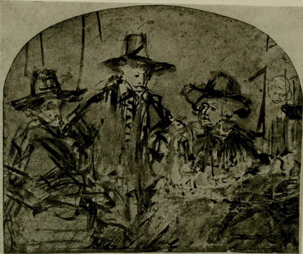An illustration from Rembrandt handzeichnungen, 1919, leaf 81