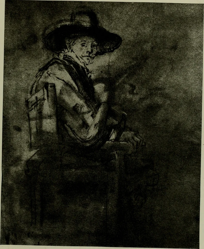An illustration from Rembrandt handzeichnungen, 1919, leaf 84