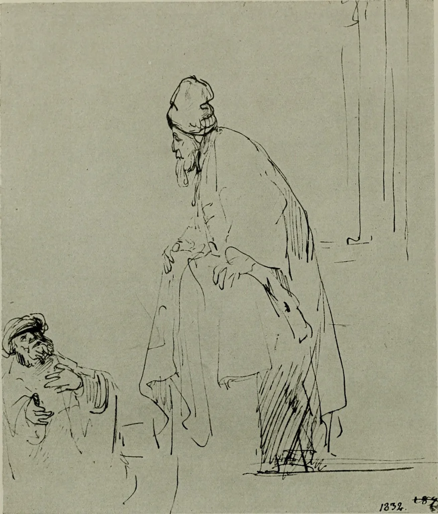 An illustration from Rembrandt handzeichnungen, 1919, leaf 89