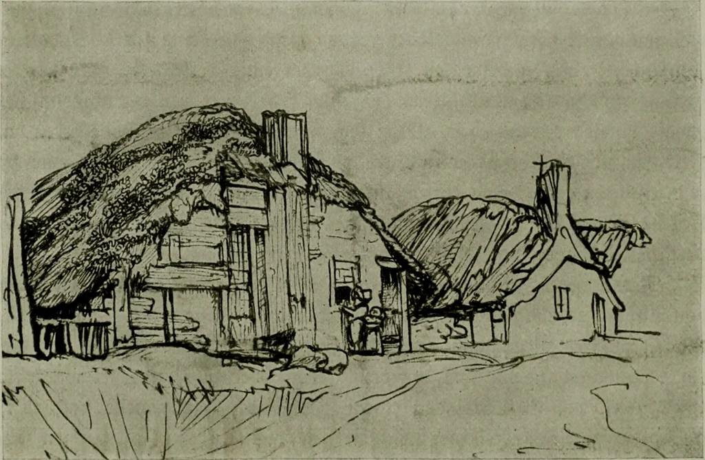 An illustration from Rembrandt handzeichnungen, 1919, leaf 9