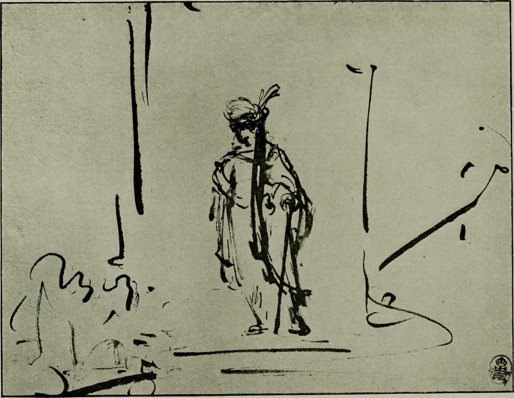 An illustration from Rembrandt handzeichnungen, 1919, leaf 91
