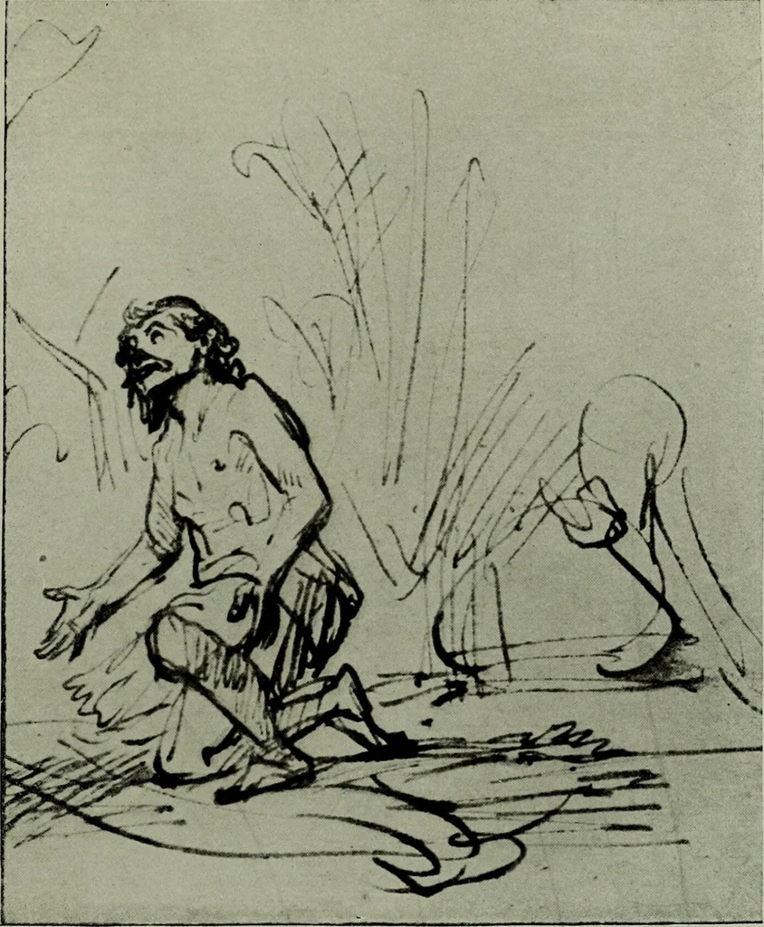 An illustration from Rembrandt handzeichnungen, 1919, leaf 92