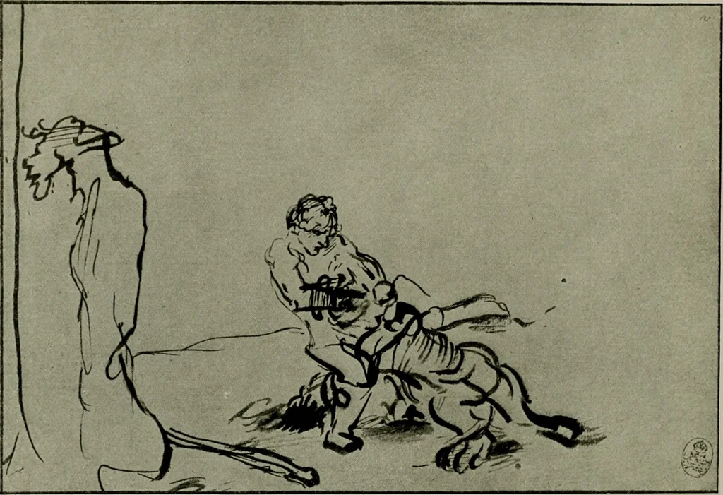 An illustration from Rembrandt handzeichnungen, 1919, leaf 93