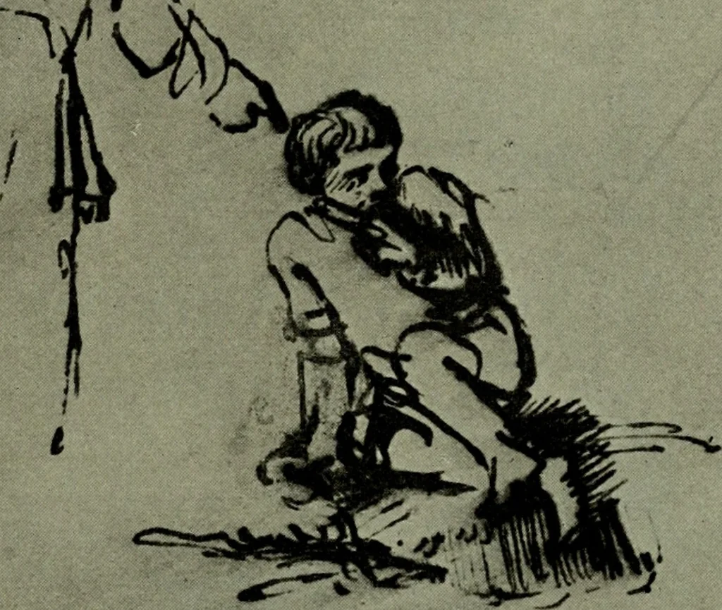 An illustration from Rembrandt handzeichnungen, 1919, leaf 94