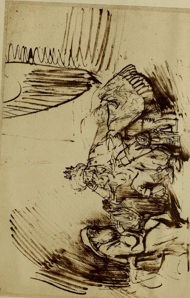 An illustration from Rembrandt handzeichnungen, 1919, leaf 96
