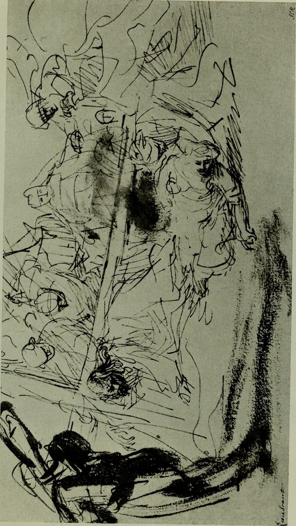 An illustration from Rembrandt handzeichnungen, 1919, leaf 98