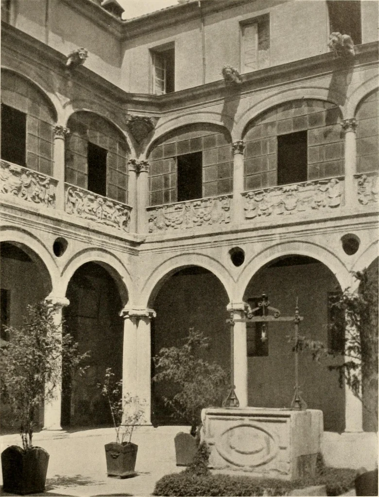 An illustration from The renaissance architectvre of central and northern Spain, a collection of photographs and measvred drawings,, 1920, leaf 112