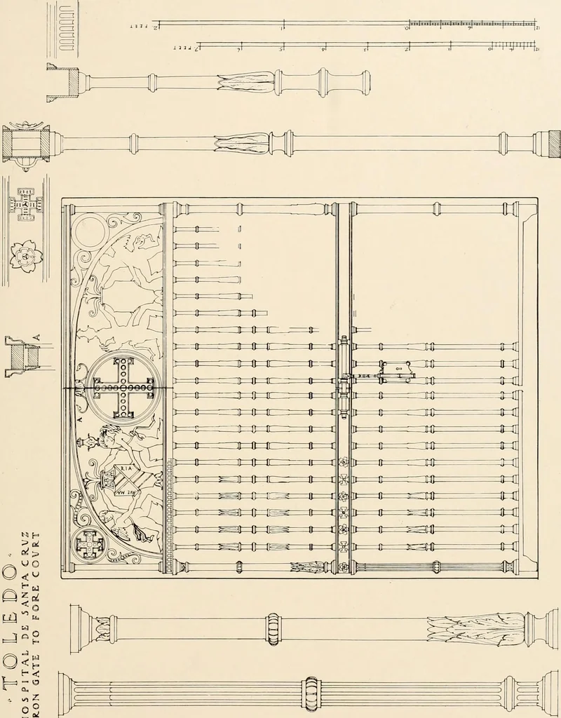 An illustration from The renaissance architectvre of central and northern Spain, a collection of photographs and measvred drawings,, 1920, leaf 192