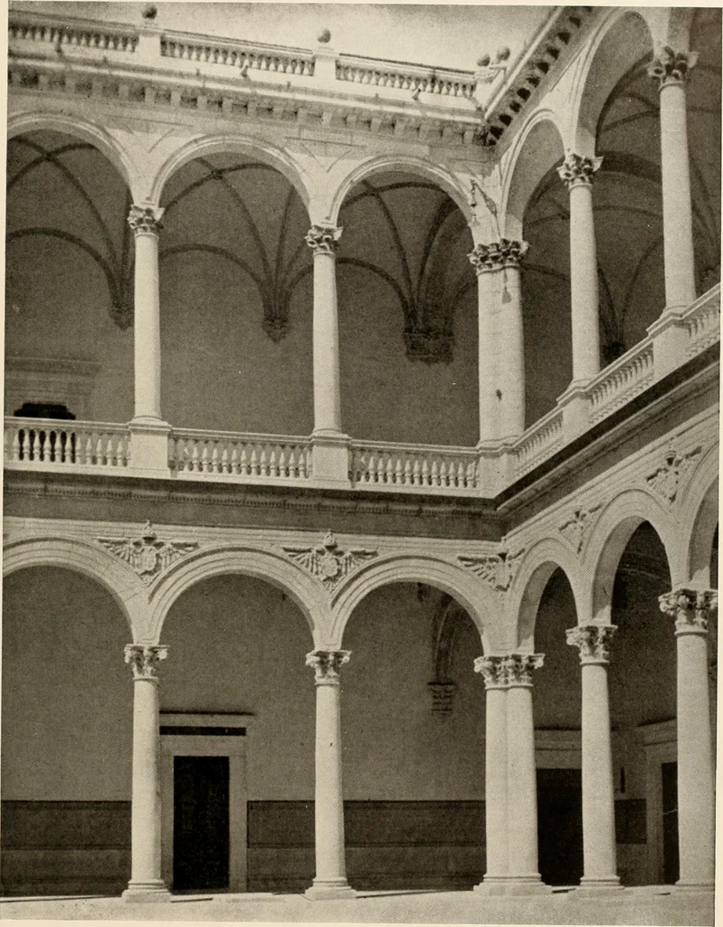 An illustration from The renaissance architectvre of central and northern Spain, a collection of photographs and measvred drawings,, 1920, leaf 26