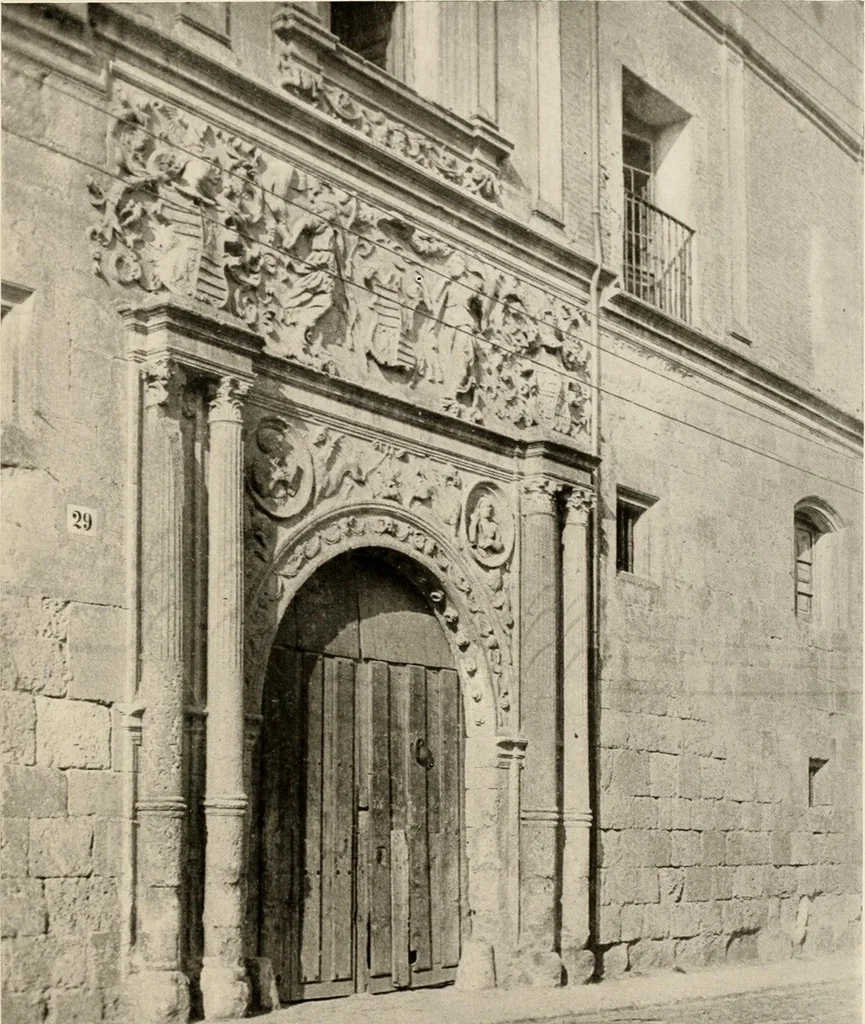 An illustration from The renaissance architectvre of central and northern Spain, a collection of photographs and measvred drawings,, 1920, leaf 74