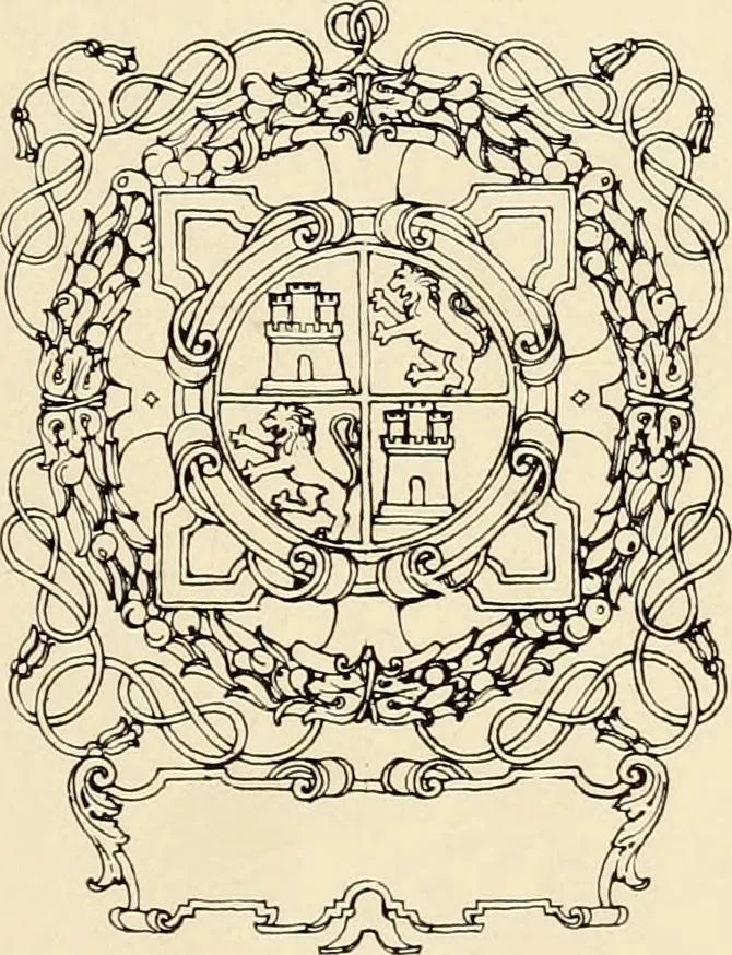 An illustration from The renaissance architectvre of central and northern Spain, a collection of photographs and measvred drawings,, 1920, leaf 8