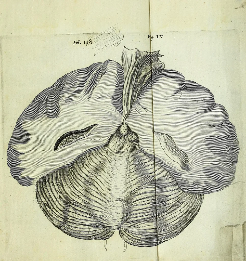 An illustration from Renatus des Cartes De homine figuris /, 1664, leaf 179