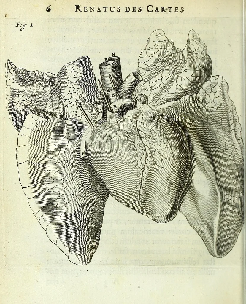 An illustration from Renatus des Cartes De homine figuris /, 1664, leaf 52