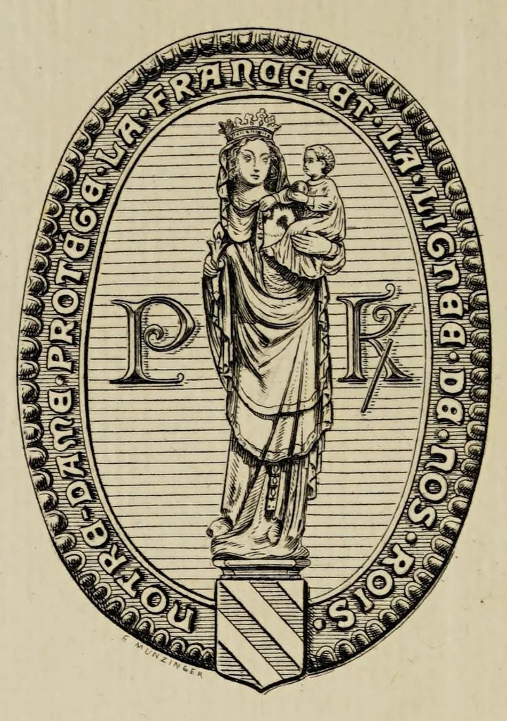 An illustration from Repliqve a la response envoyee sovs le nom de Monsieur le Duc de Mayeene, & autres Princes Prelats, Sieurs, & autres personnages assemblez à Paris: sur la proposition à eux faicte de la part des Princes, Prelats, Officiers de la Courone, & principaux Seigneurs Catholiques, suiuans le party du Roy de Nauarre: à fin de paruenir au repos tant necessaire à ce Royaume, pour la conseruation de la religion catholique & de l'Estat. Avec la Response a ls susditte replique., 1593, leaf 2
