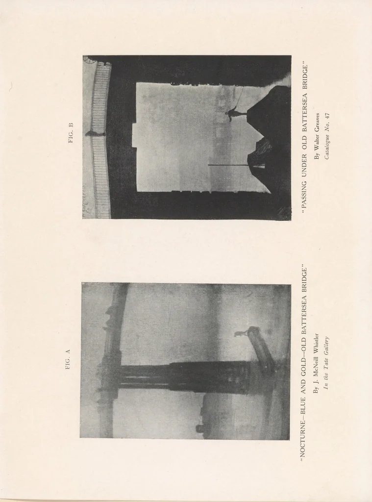 An illustration from A reply to an attack made by one of Whistler's biographers on a pupil of Whistler, Mr. Walter Greaves, and his works, 1911, leaf 39