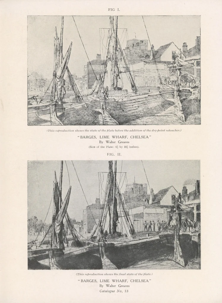 An illustration from A reply to an attack made by one of Whistler's biographers on a pupil of Whistler, Mr. Walter Greaves, and his works, 1911, leaf 77