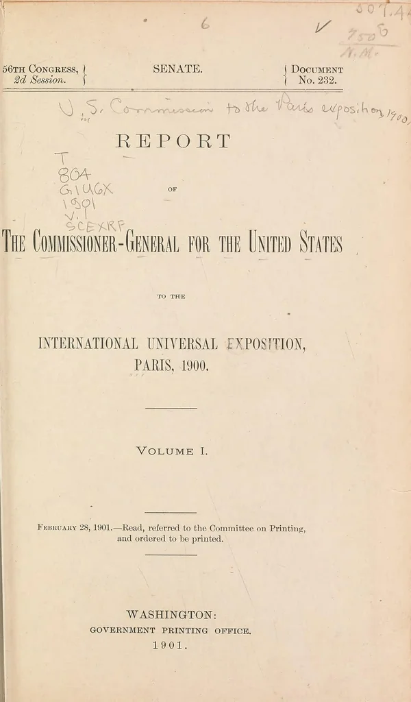 An illustration from Report of the commissioner-general for the United States to the International universal exposition, Paris, 1900 ... February 28, 1901, 1901, leaf 11