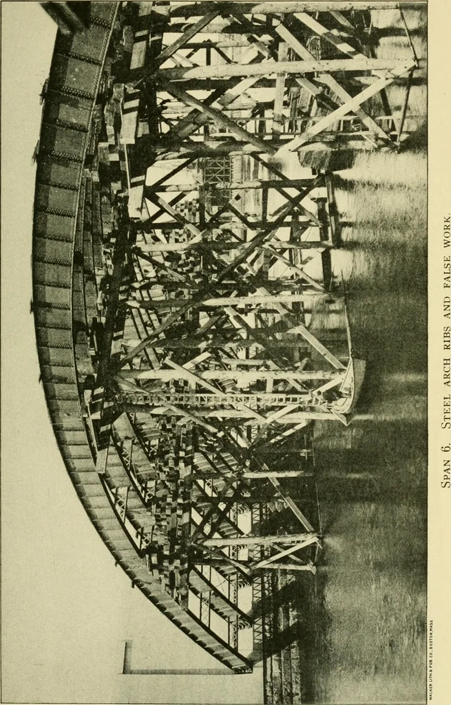 An illustration from Report of the Cambridge bridge commission and report of the chief engineer upon the construction of Cambridge bridge, 1909, leaf 104