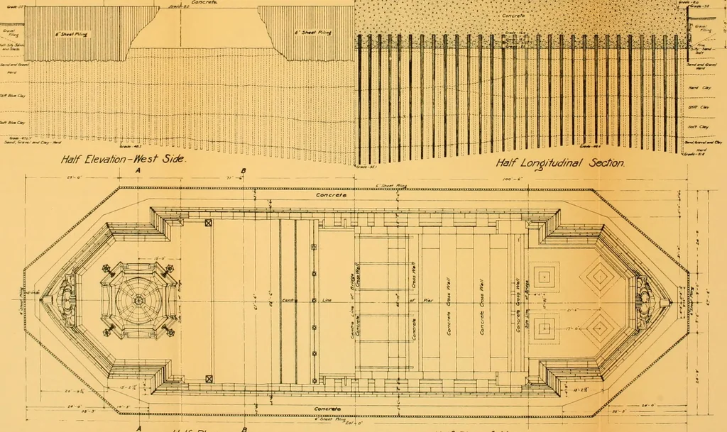 An illustration from Report of the Cambridge bridge commission and report of the chief engineer upon the construction of Cambridge bridge, 1909, leaf 120