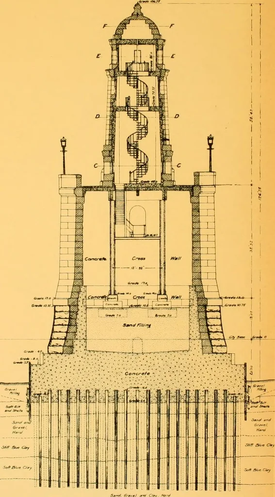 An illustration from Report of the Cambridge bridge commission and report of the chief engineer upon the construction of Cambridge bridge, 1909, leaf 122