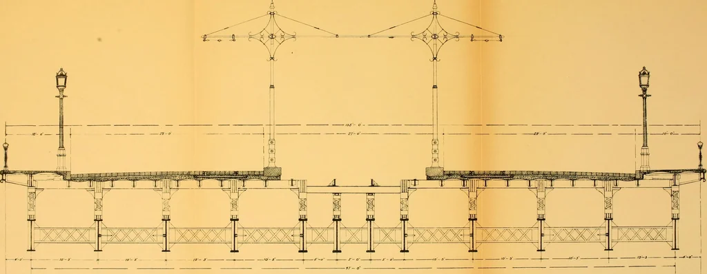 An illustration from Report of the Cambridge bridge commission and report of the chief engineer upon the construction of Cambridge bridge, 1909, leaf 134