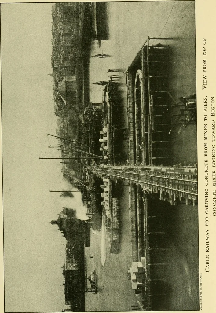 An illustration from Report of the Cambridge bridge commission and report of the chief engineer upon the construction of Cambridge bridge, 1909, leaf 86