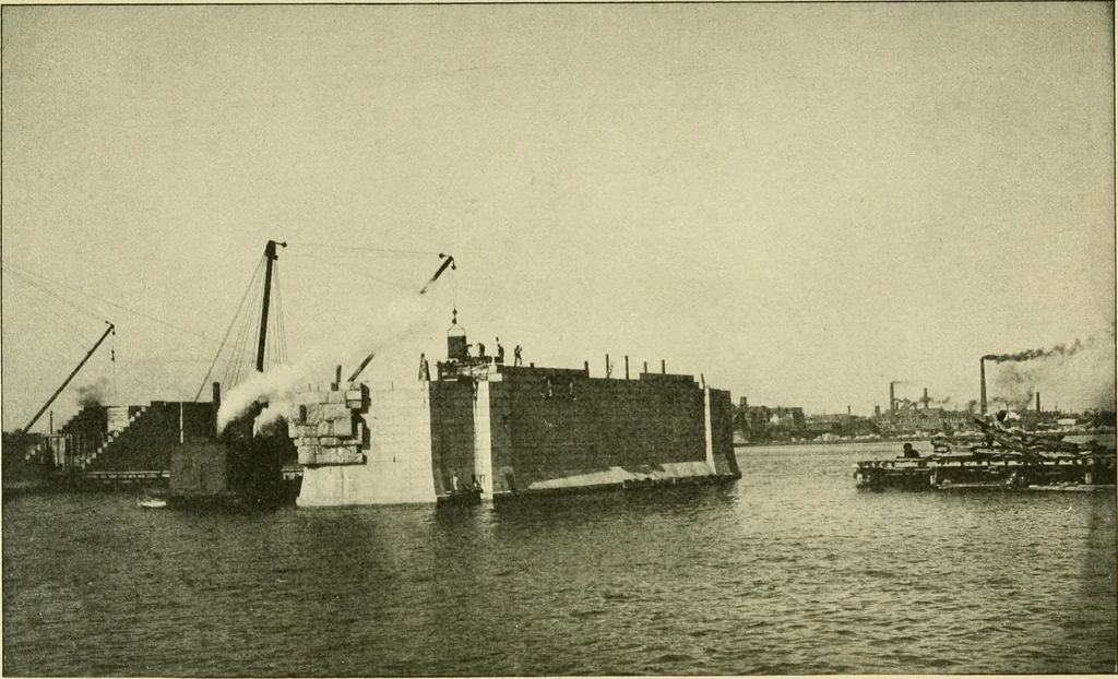 An illustration from Report of the Cambridge bridge commission and report of the chief engineer upon the construction of Cambridge bridge, 1909, leaf 98