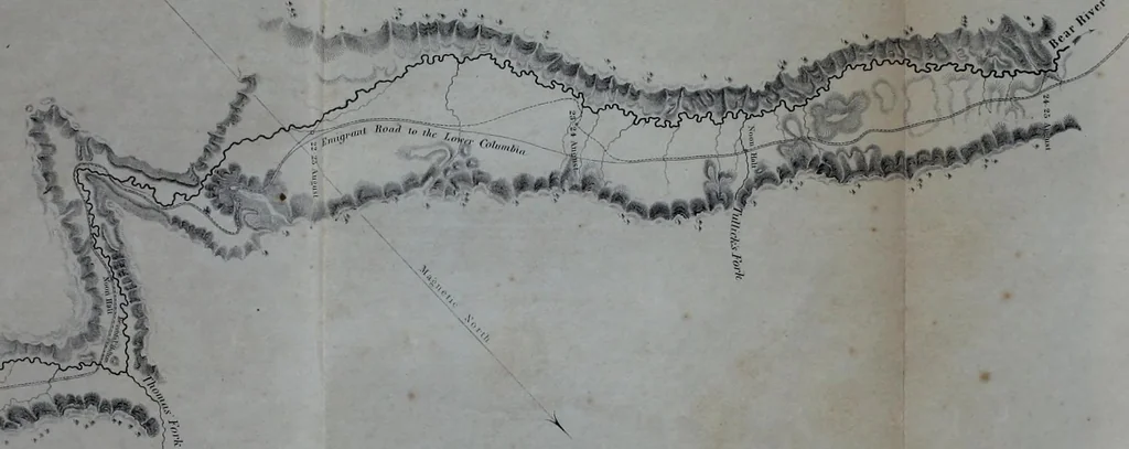 An illustration from Report of the exploring expedition to the Rocky Mountains in the year 1842 : and to Oregon and north California in the years 1843-44, 1845, leaf 152
