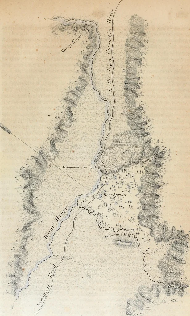 An illustration from Report of the exploring expedition to the Rocky Mountains in the year 1842 : and to Oregon and north California in the years 1843-44, 1845, leaf 158
