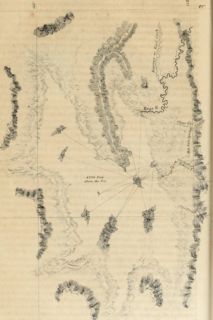 An illustration from Report of the exploring expedition to the Rocky Mountains in the year 1842 : and to Oregon and north California in the years 1843-44, 1845, leaf 181