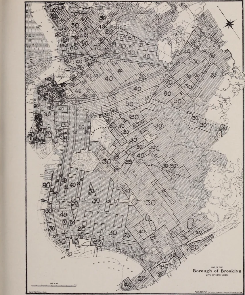 An illustration from Report of the Heights of Buildings Commission to the Committee on the Height, Size and Arrangement of Buildings of the Board of Estimate and Apportionment of the city of New York, 1913, leaf 122