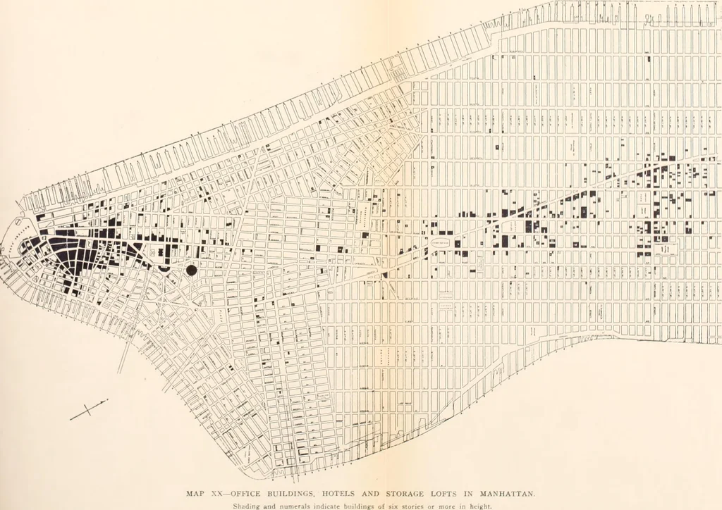 An illustration from Report of the Heights of Buildings Commission to the Committee on the Height, Size and Arrangement of Buildings of the Board of Estimate and Apportionment of the city of New York, 1913, leaf 246