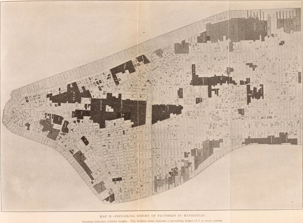 An illustration from Report of the Heights of Buildings Commission to the Committee on the Height, Size and Arrangement of Buildings of the Board of Estimate and Apportionment of the city of New York, 1913, leaf 36