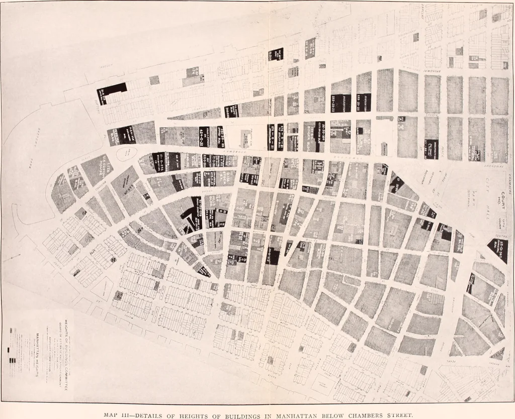 An illustration from Report of the Heights of Buildings Commission to the Committee on the Height, Size and Arrangement of Buildings of the Board of Estimate and Apportionment of the city of New York, 1913, leaf 42
