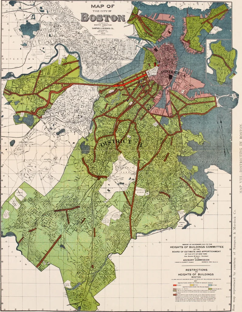 An illustration from Report of the Heights of Buildings Commission to the Committee on the Height, Size and Arrangement of Buildings of the Board of Estimate and Apportionment of the city of New York, 1913, leaf 62
