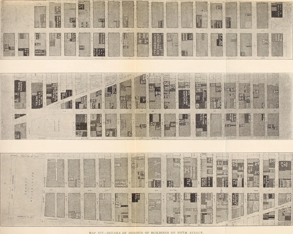 An illustration from Report of the Heights of Buildings Commission to the Committee on the Height, Size and Arrangement of Buildings of the Board of Estimate and Apportionment of the city of New York, 1913, leaf 94