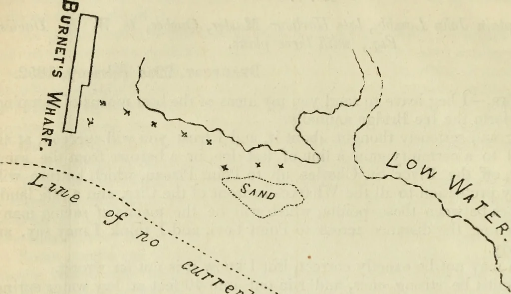 An illustration from Report of the Select committee to whom was referred the subject of the formation of an ice bridge over the St. Lawrence at Quebec, 1853, leaf 37