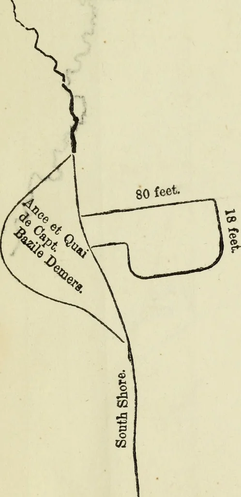 An illustration from Report of the Select committee to whom was referred the subject of the formation of an ice bridge over the St. Lawrence at Quebec, 1853, leaf 38
