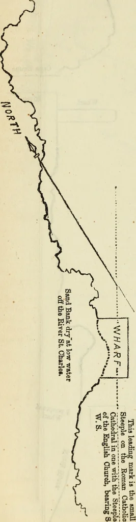 An illustration from Report of the Select committee to whom was referred the subject of the formation of an ice bridge over the St. Lawrence at Quebec, 1853, leaf 39