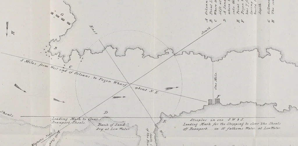 An illustration from Report of the Select committee to whom was referred the subject of the formation of an ice bridge over the St. Lawrence at Quebec, 1853, leaf 40