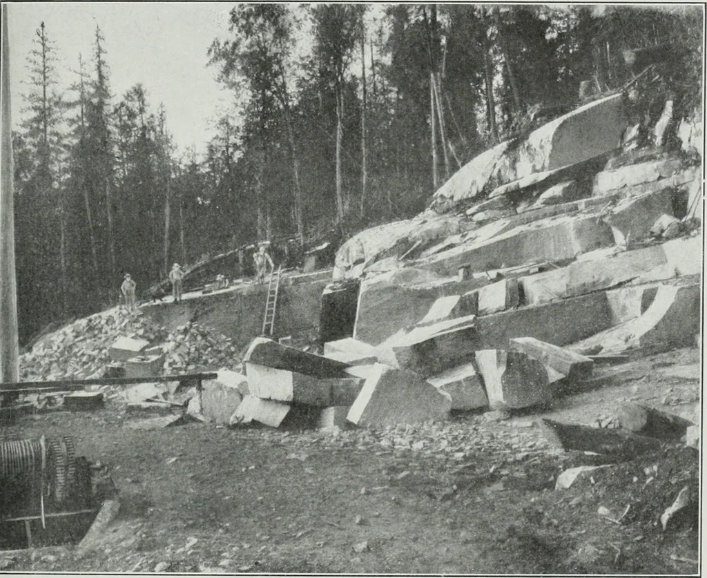 An illustration from ... Report on the building and ornamental stones of Canada, vol. I-V, 1912, leaf 208