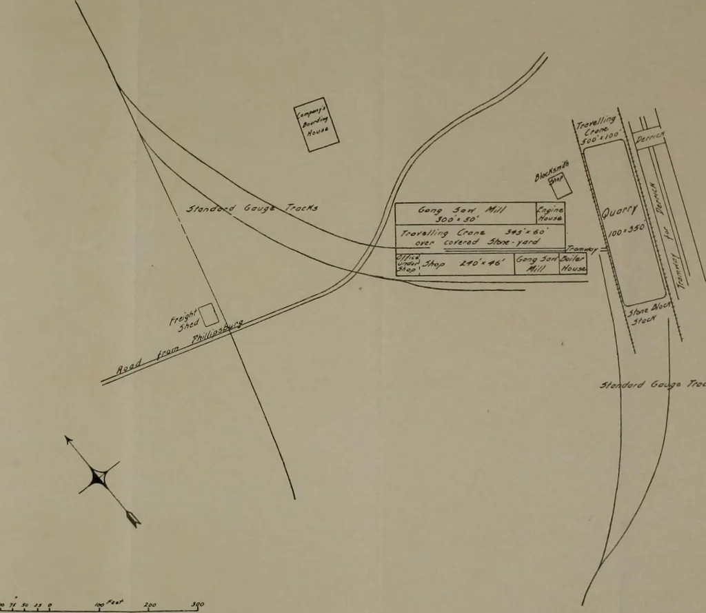 An illustration from ... Report on the building and ornamental stones of Canada, vol. I-V, 1912, leaf 319