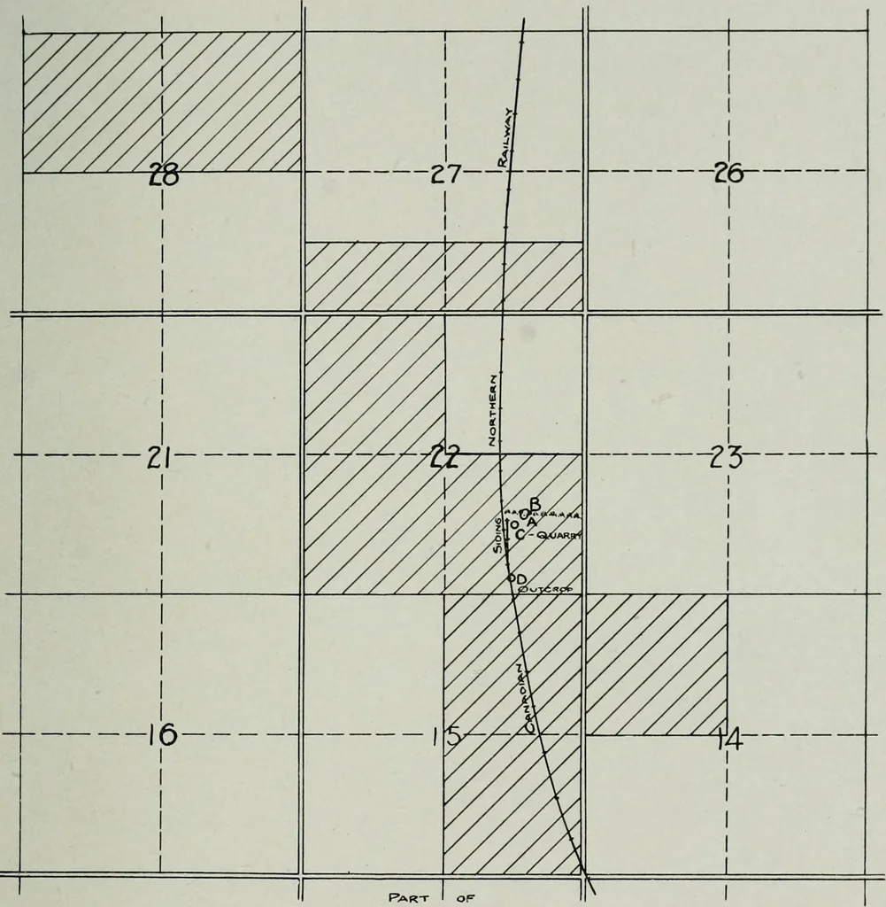 An illustration from Report on the building and ornamental stones of Canada, 1912, leaf 154