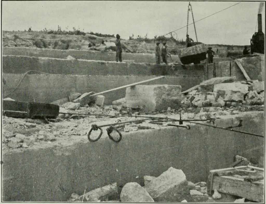 An illustration from Report on the building and ornamental stones of Canada, 1912, leaf 98
